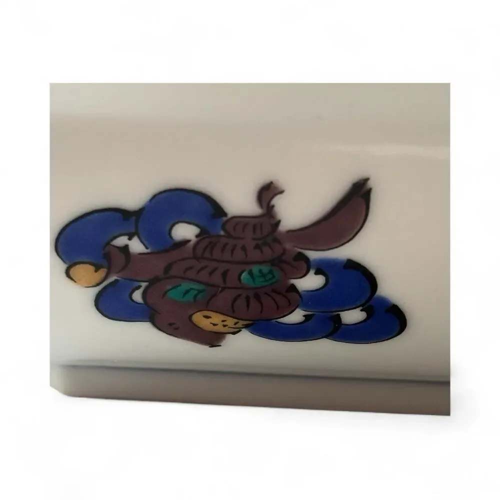 Kutani Ware Fuki Octagonal Dish Bowl Japanese Porcelain Vintage Bird Signed